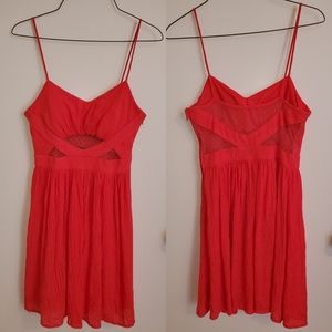 Coral spaghetti strap dress